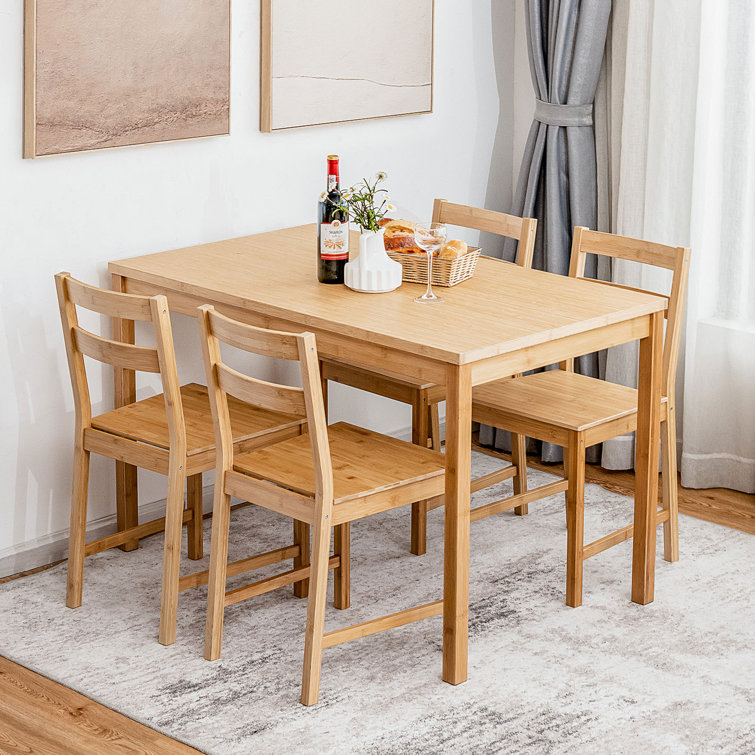 Solid wood deals table and chairs